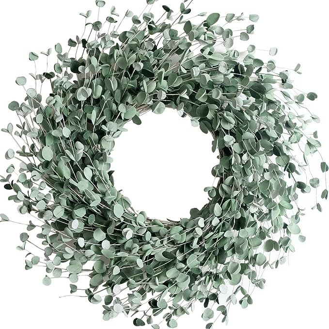 Egolot 24 Inch Everyday Greenery Boxwood Wreath for Front Door, Soft Touch Green Mini Leaves Wreath for Indoor and Outdoor, Romantic Green Wreath for Wedding Decor Brand: egolot