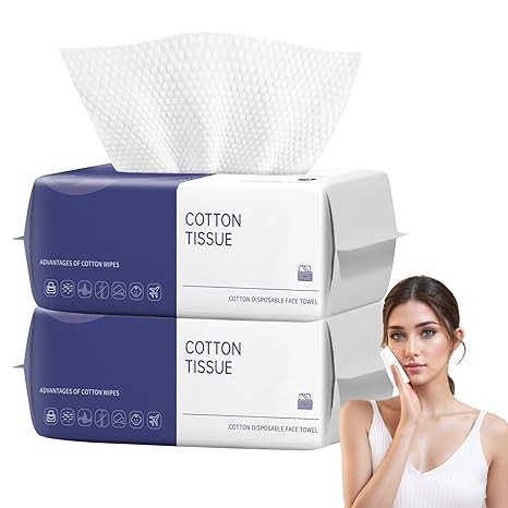 Disposable Face Towel, 200 Count Face Clean Towels, for Washing Soft Cotton Dry Wipes Facial Cloths Towelettes for Washing and Drying, Facial Tissue for Cleansing, Skincare and Makeup Remover