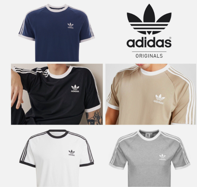 Adidas Original California Retro T Shirt 3 Stripe Trefoil